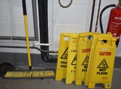 1 x Wet Floor Brush and 6 x Caution Wet Floor Signs PME398