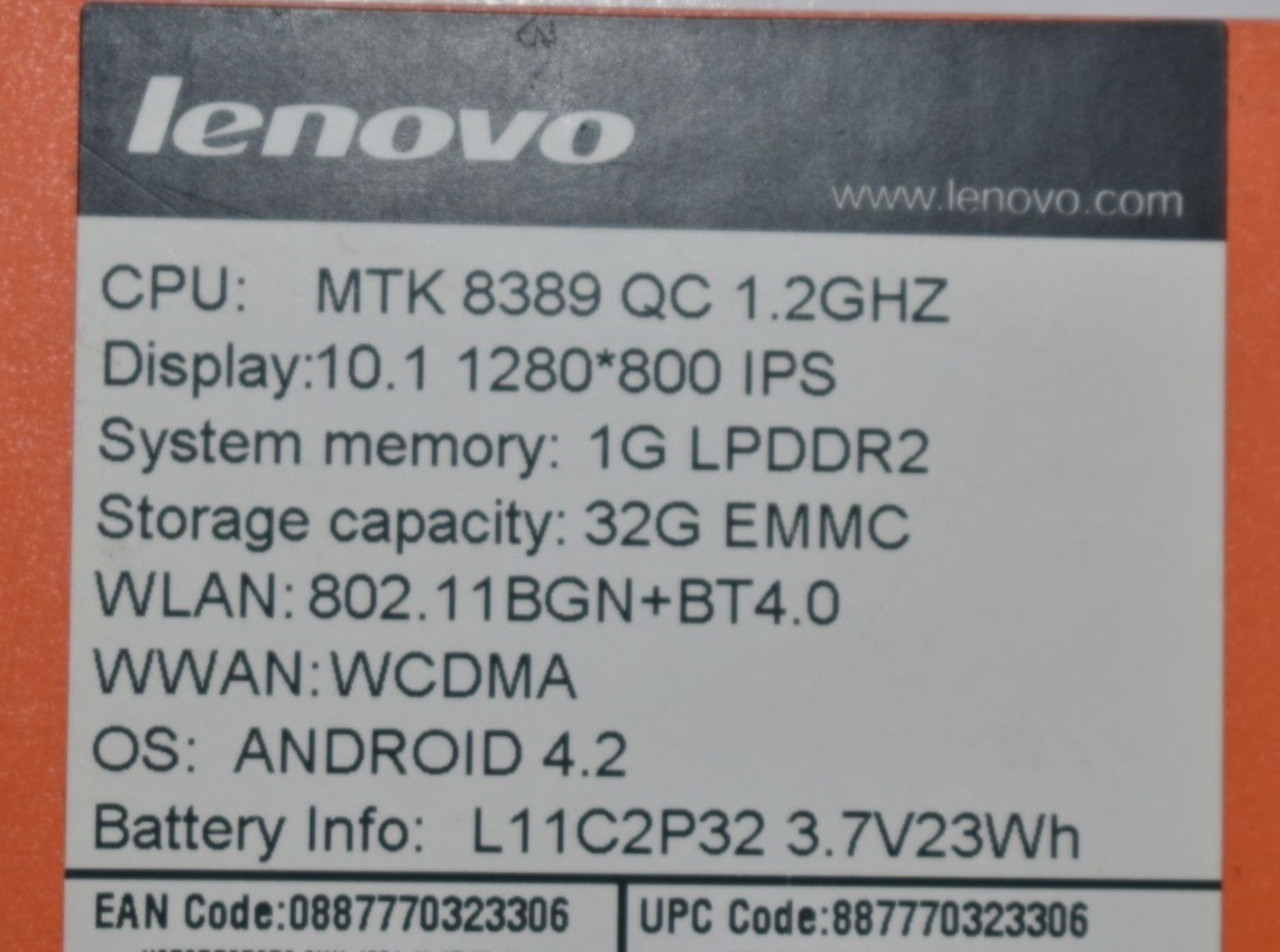 1 x Lenovo S6000 10.1inch Tablet Featuring a Quad Core 1.2GHz Processor, 1GB RAM, 32GB Storage - Image 8 of 8