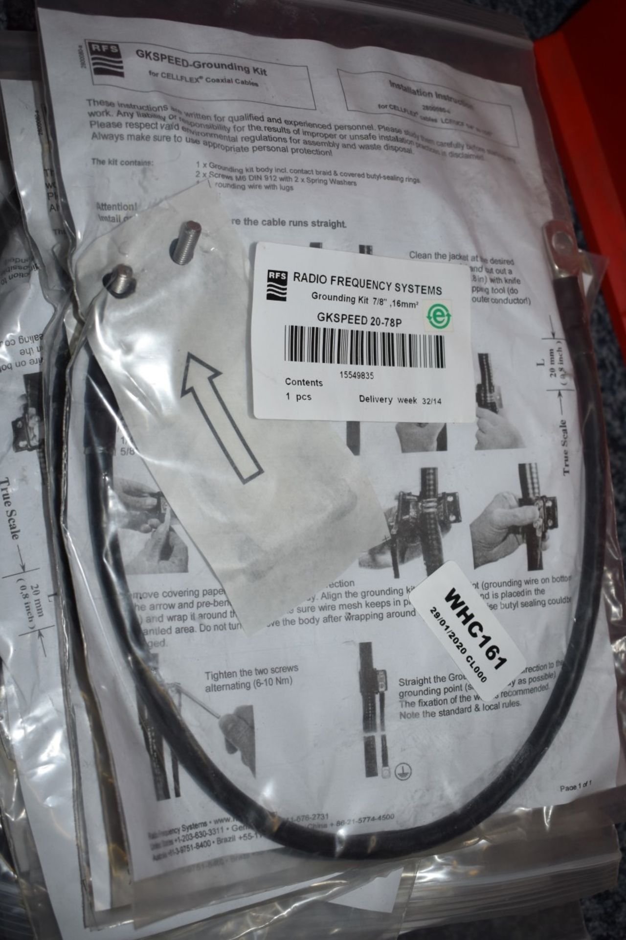 12 x Radio Frequency Systems Grounding Kits 7/8" 16mm - Brand New in Packets - Ref WHC161 WH2 - - Image 3 of 3