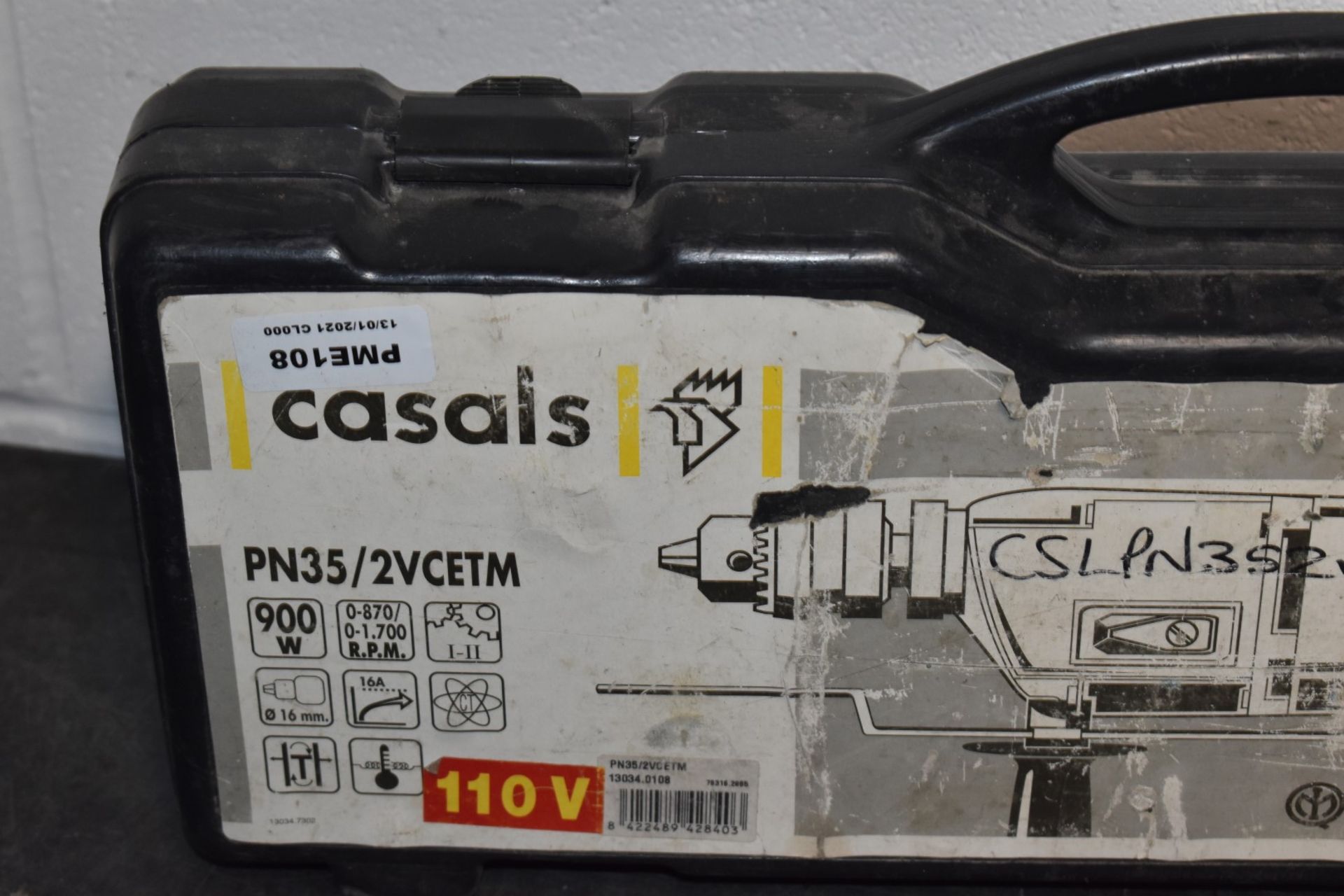 1 x Casals 110v Hammer Drill With Carry Case Model PN35/2VCETM 900w With 110v Site Plug - Image 5 of 5
