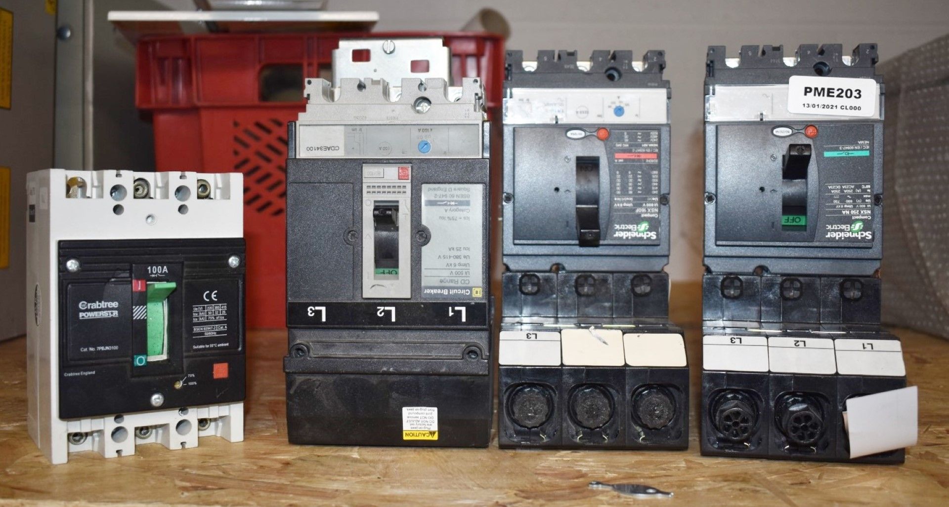 4 x Circuit Breakers By Crabtree Powerstar, Schneider Electric and Square D PME203