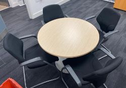 1 x Office Meeting Table in Birch With Four Cantalever Office Meeting Chairs - Ref: UPS - CL600 -