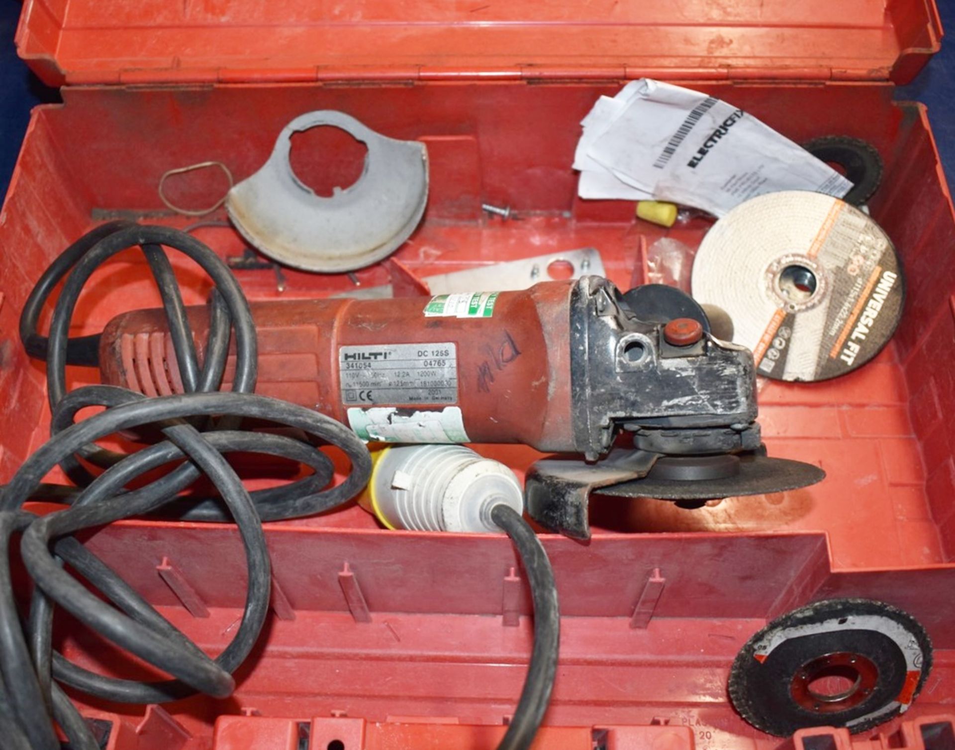 1 x Hilti DC 125S 110v Angle Grinder With Case PME128 - Image 3 of 6