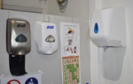 3 x Wall Dispensers Including Automatic Hand Soap, Hand Sanitiser and Paper Towel Dispensers