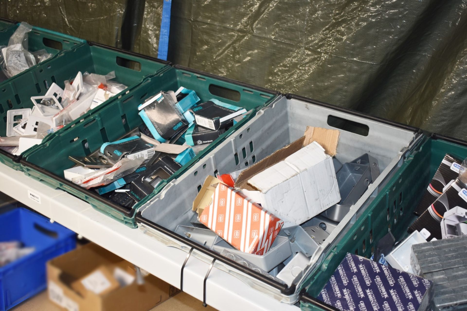 1 x Assorted Collection of Items in Seven Crates - Metal Plug Boxes, Gland Kits, Light Switches - Image 16 of 17