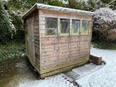 1 x Wooden 2.3 Metre Garden Shed Plus Contents - Measures 235cm x 1.81cm x Height 221cm - NO VAT