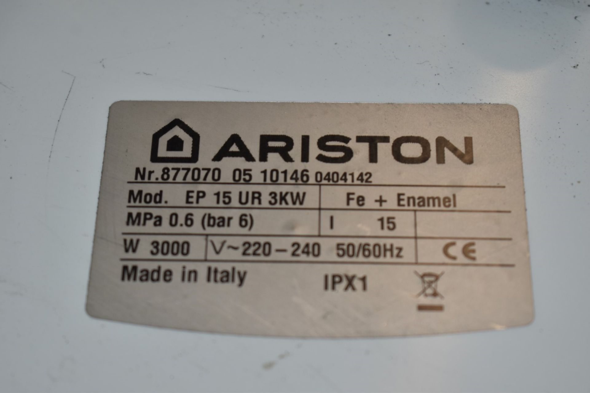 1 x Ariston Undersink 15l Water Heater Model EP 15 UR 3KW PME198 - Image 3 of 4
