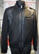 1 x Men's Genuine Dolce & Gabbana Bomber Jacket In Black With Lambskin Leather Panels - Size: 48
