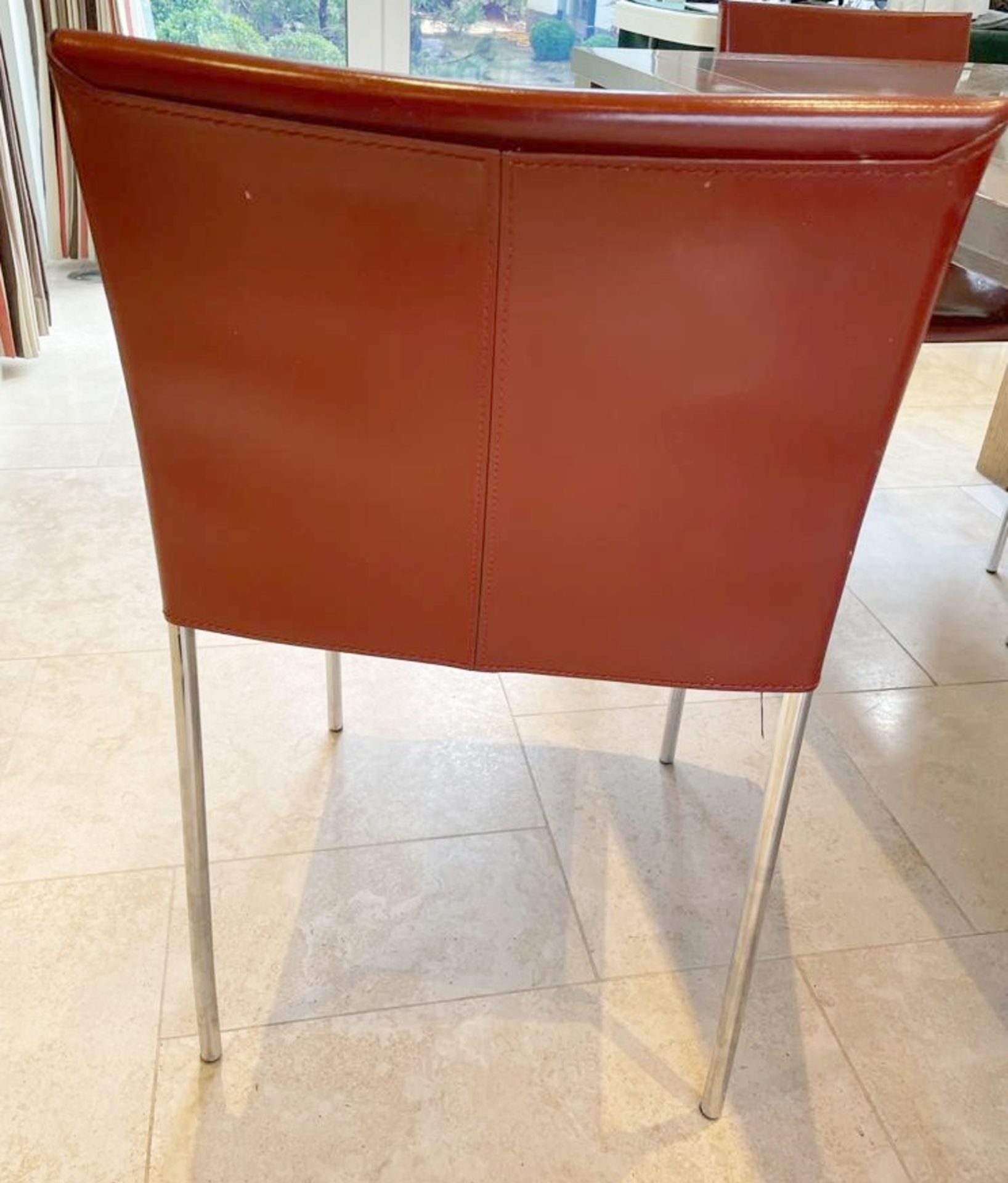 1 x Dining Table And 6 x Red Leather Chairs - Dimensions: 210 x 100cm x H73cm - NO VAT ON THE HAMMER - Image 2 of 8