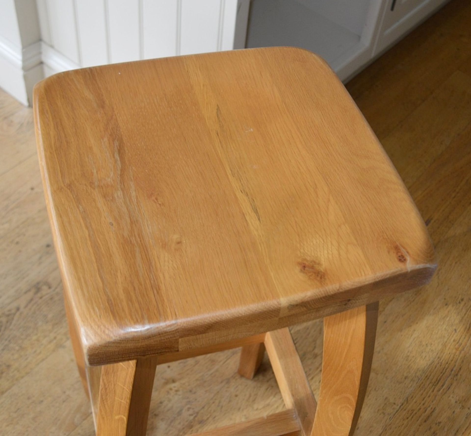 A Pair Of Solid Wood Stools With Removable Seat Covers - Dimensions: H73 x W35 x D35cm - NO VAT - Image 7 of 7