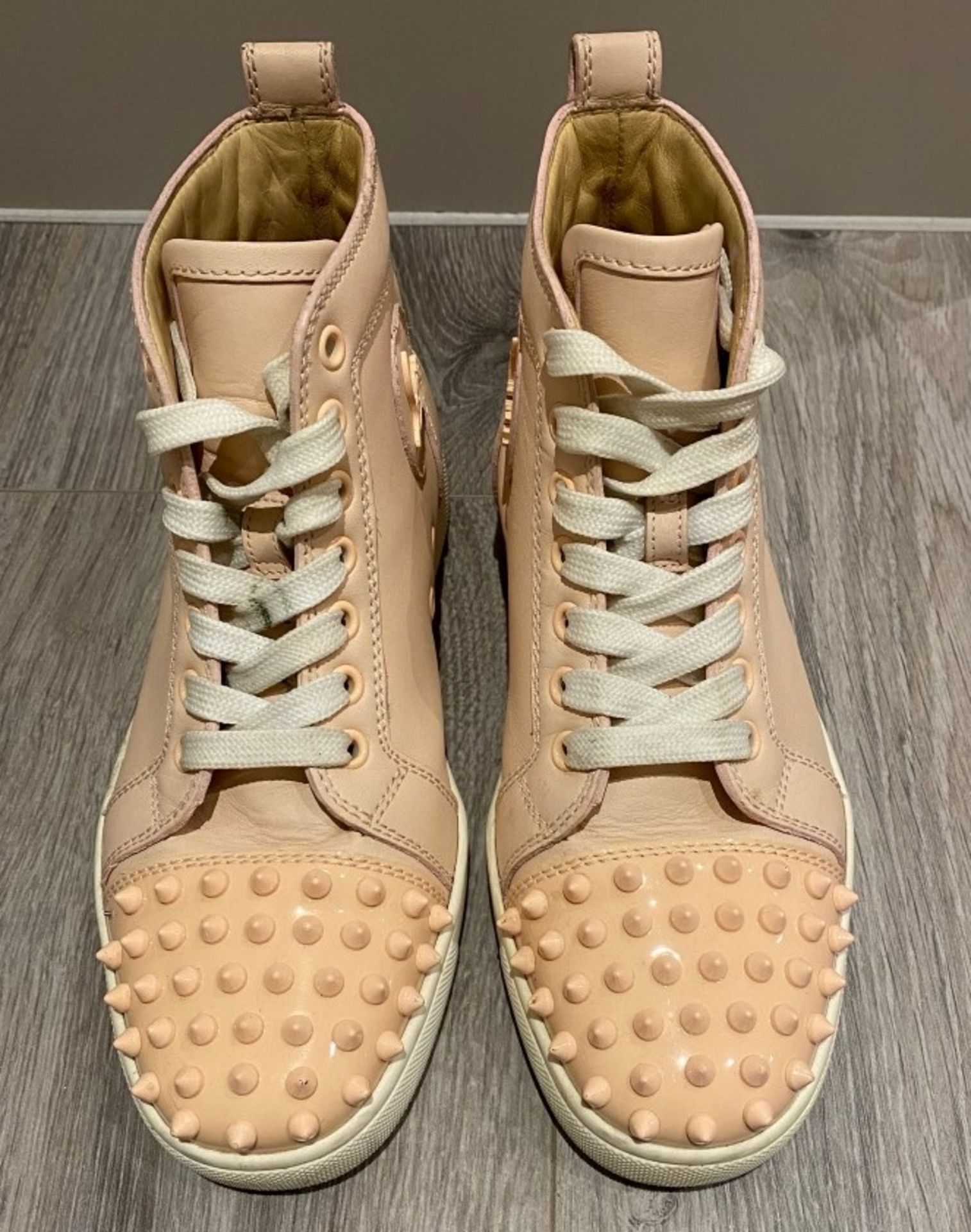 1 x Pair Of Genuine Christain Louboutin Sneakers In Light Pink - Size: 36.5 - Preowned in Very Good - Image 2 of 4