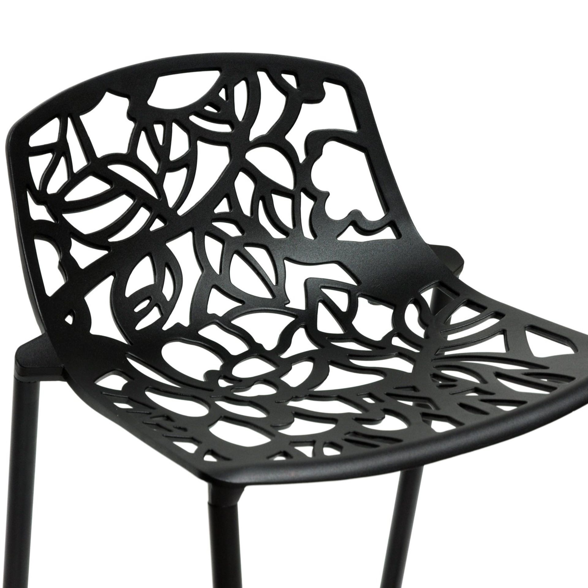 1 x Metal Modern Designer Bar Stool With A Floral Filigree Design - Original RRP £166.00 - Brand New - Image 2 of 3