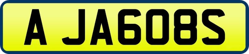 1 x Private Vehicle Registration Car Plate - A JA608S - CL590 - Location: Altrincham WA14