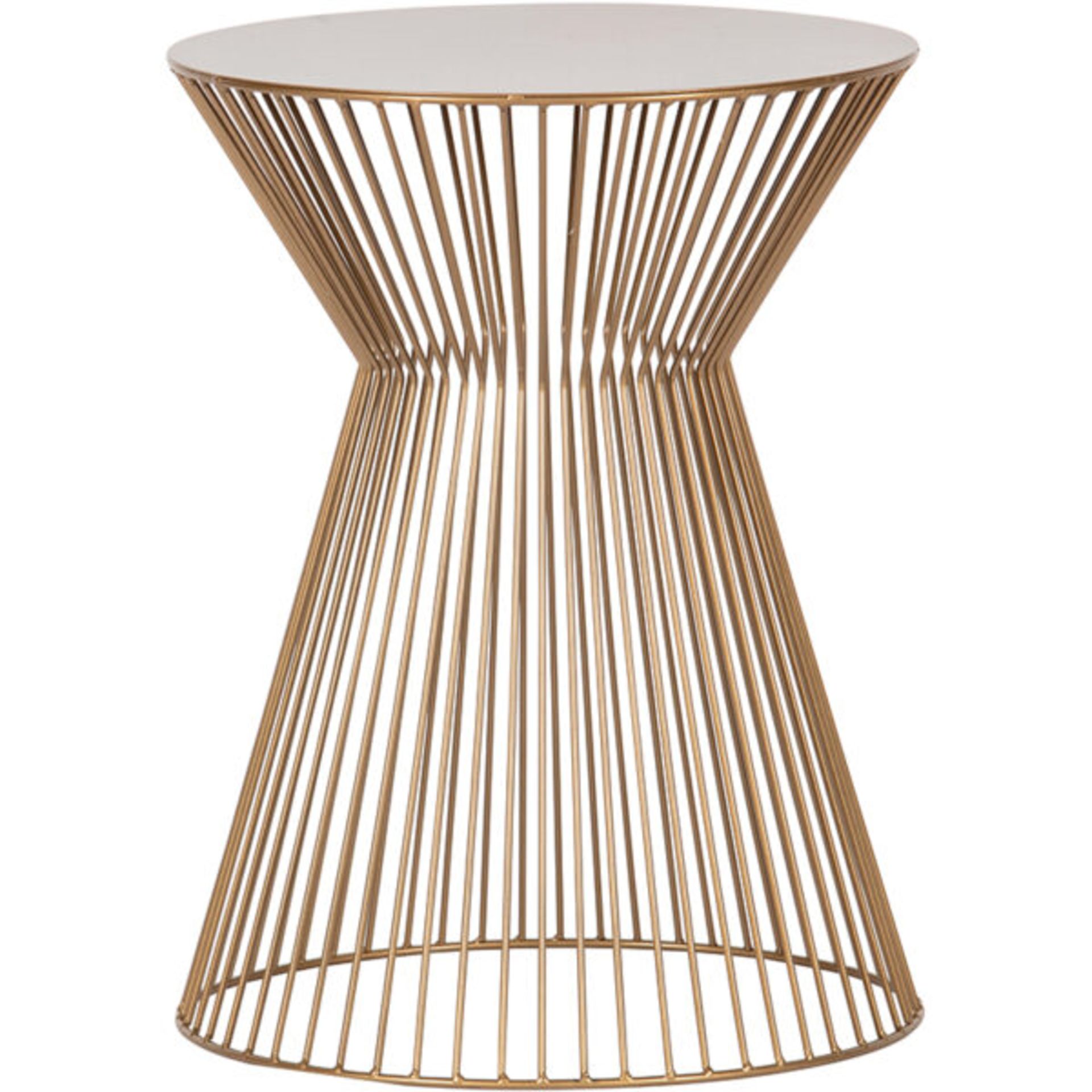 1 x 'Suus' Contemporary Diabalo Style Openwork Metal SIDE Table In GOLD - Brand New Boxed Stock