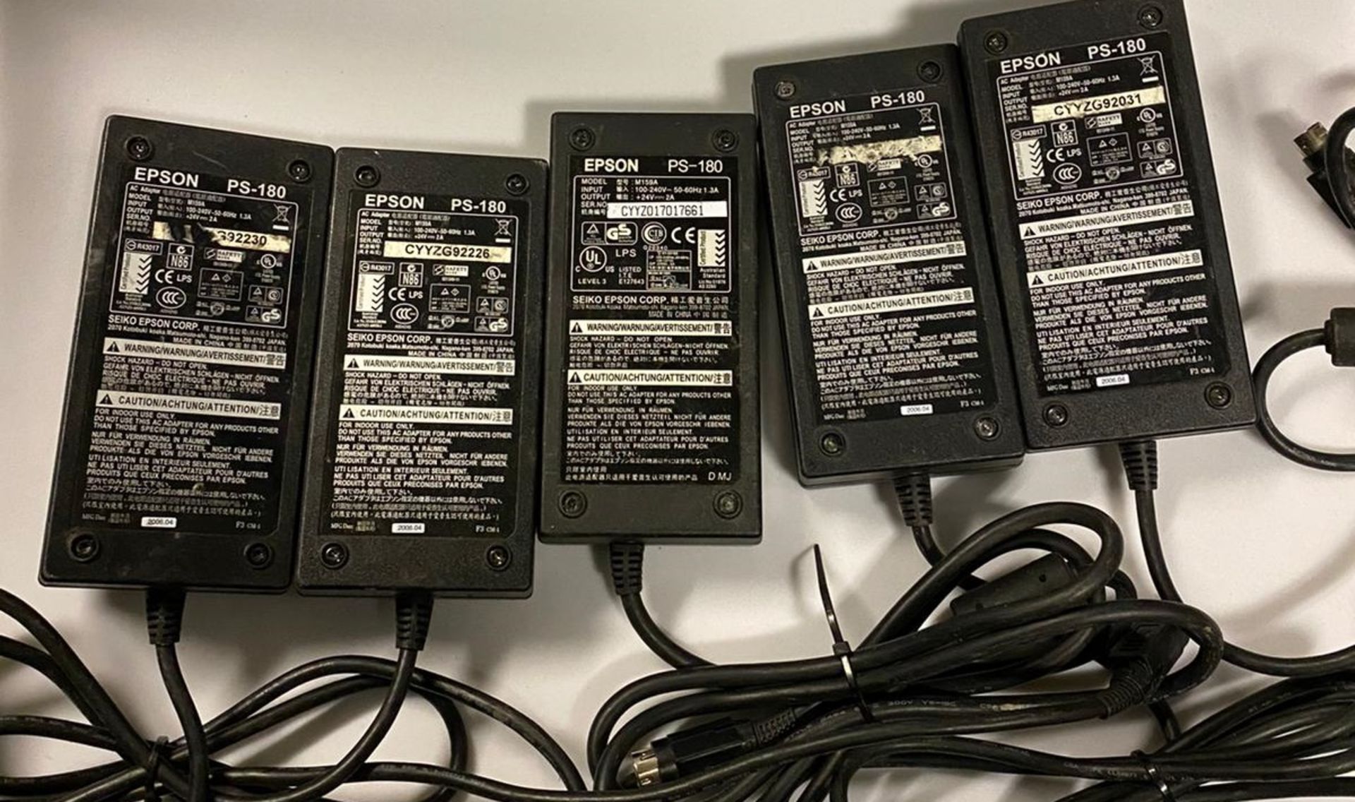 7 x Epson PS-180 Power Supplies For Epos Receipt Printers and More - Used condition - Ref WH2 - Image 2 of 5