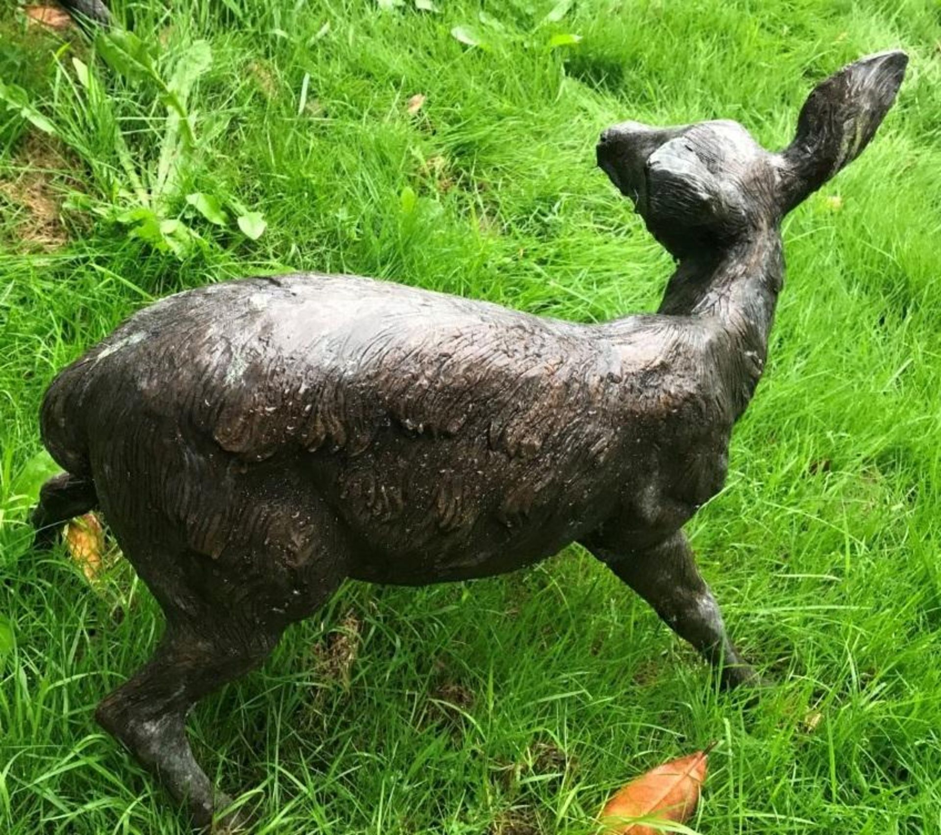 1 x A Magnificent Large Life Sized Bronze Fawn Deer Outdoor Sculpture / Stag - Measurement Width - Image 4 of 6