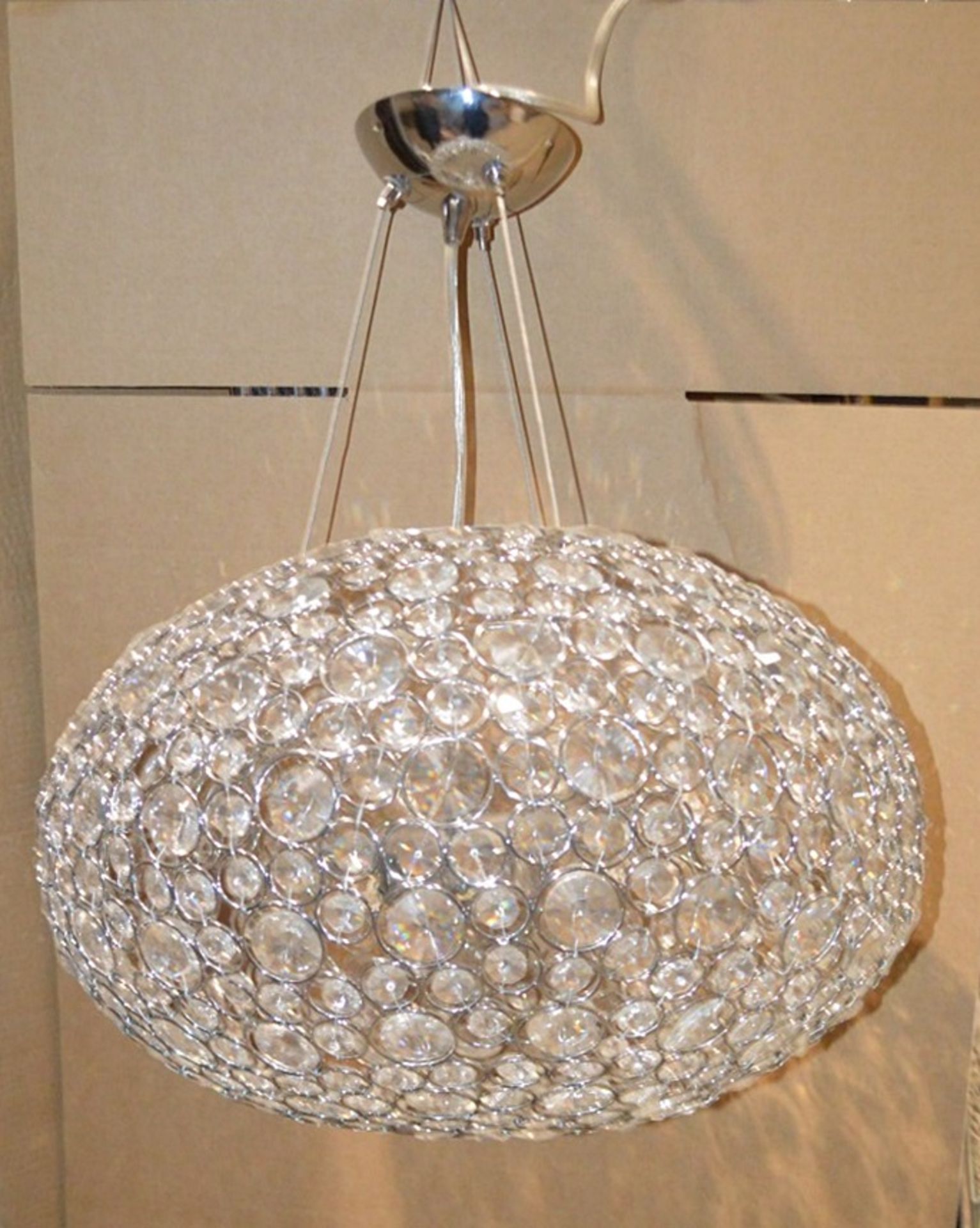 1 x Stylish Designer Pendant Light Fitting - Dimensions: Diameter 45cm / Total Drop 130cm - NO VAT