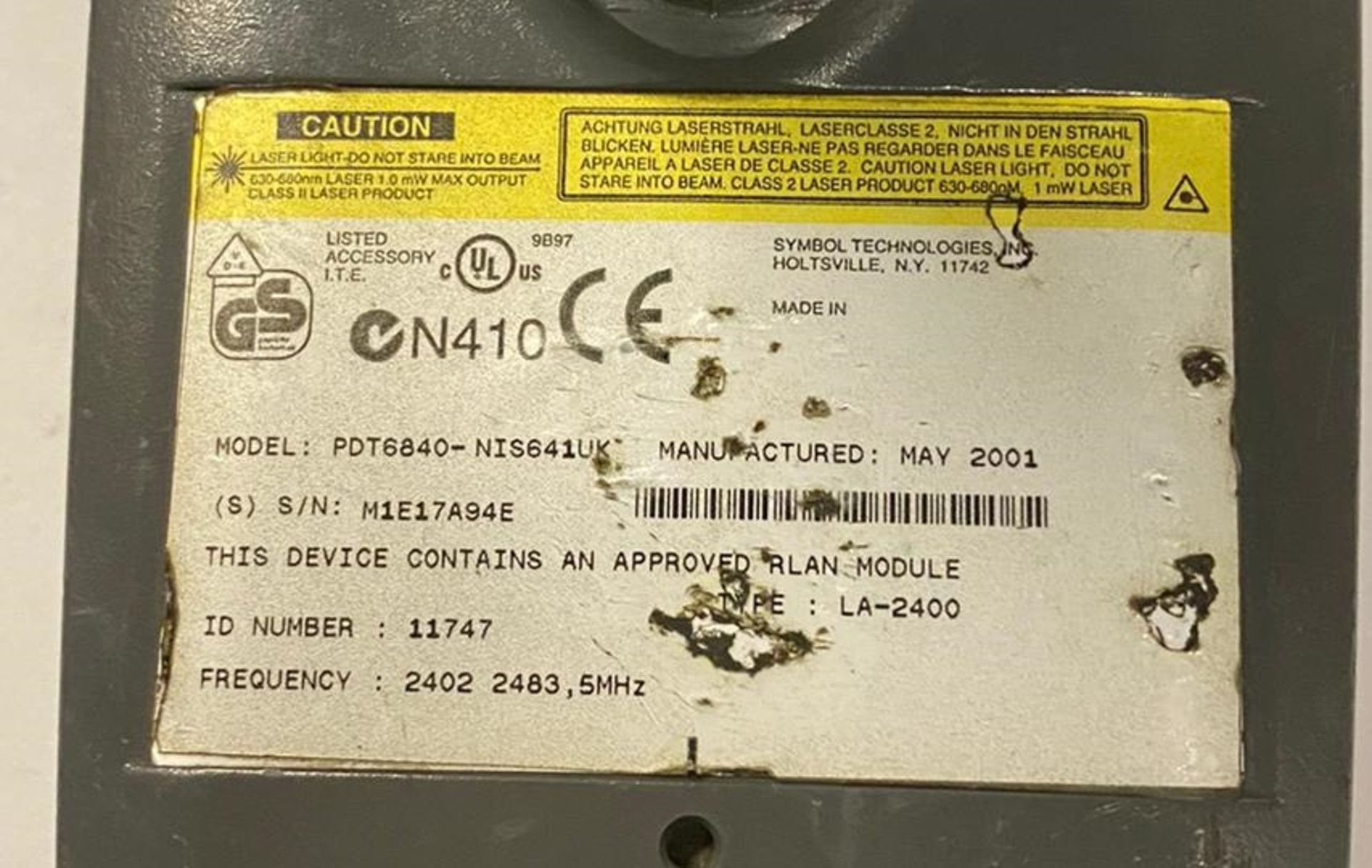 13 x Symbol PDT-6840 Barcode Scanners - CL011 -  Ref MS158 WH2 - Location: Altrincham WA14 Pre-owned - Image 4 of 5