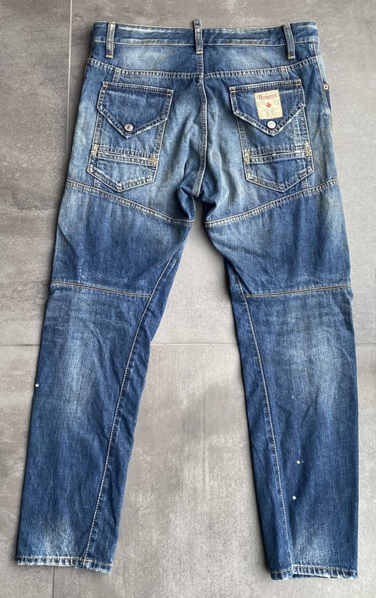 1 x Pair Of Men's Genuine Dsquared2 Distressed-Style Jeans Jeans In Dark Blue - Waist Size: UK30 - Image 5 of 9