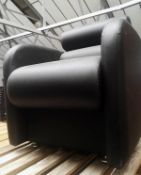 1 x Armchair Upholstered In Black Faux Leather - NO RESERVE - CL011 - Location: Altrincham WA14