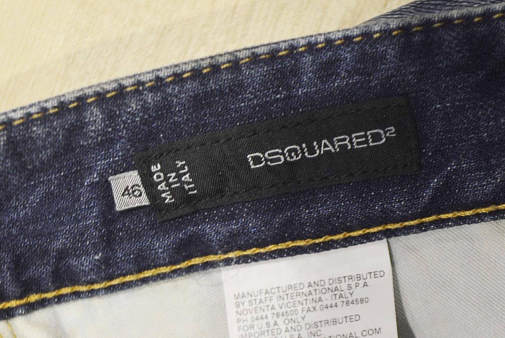 1 x Pair Of Men's Genuine Dsquared2 Distressed-Style Jeans Jeans In Dark Blue - Waist Size: UK30 - Image 8 of 9