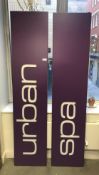 2 x Large Illumatinated Bespoke Light Boxes - URBAN SPA - Contemporary Purple Design With Cool White