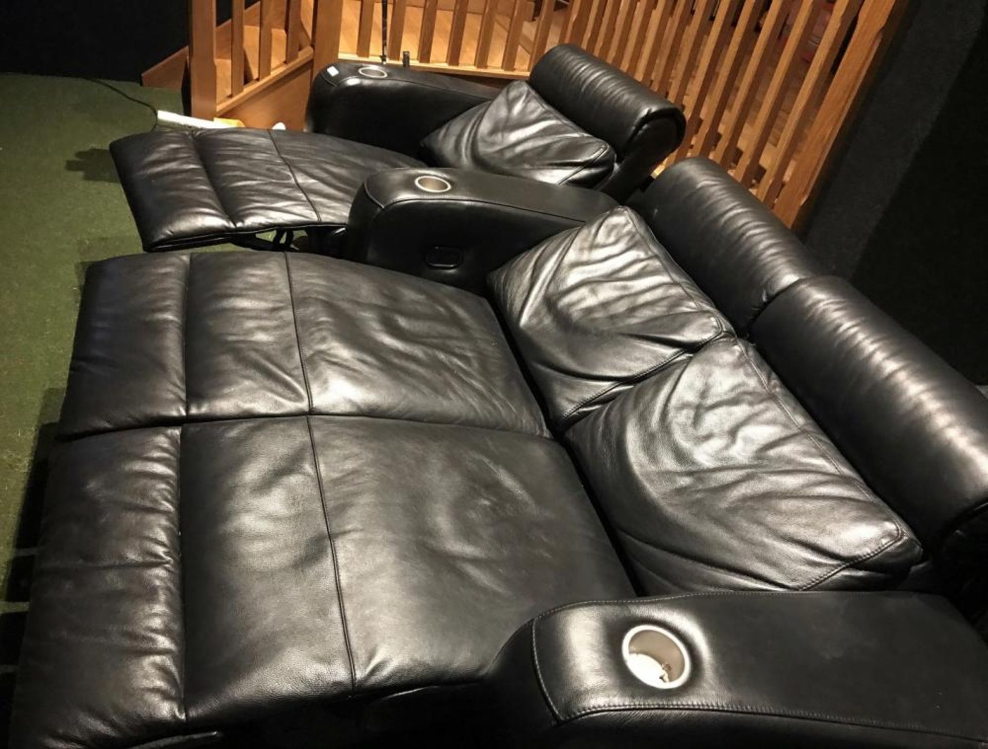 LEGGETT & PLATT Luxury Leather Electric Recliner Home Cinema Seating In 3 x Sections - Ref: - Image 7 of 15