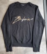 1 x Men's Genuine Balmain Sweatshirt In Charcoal - Size: Large - Preowned In Good Condition