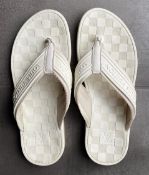 1 x Pair Of Men's Genuine Louis Vuitton Flip Flops In White - Size Approx 42