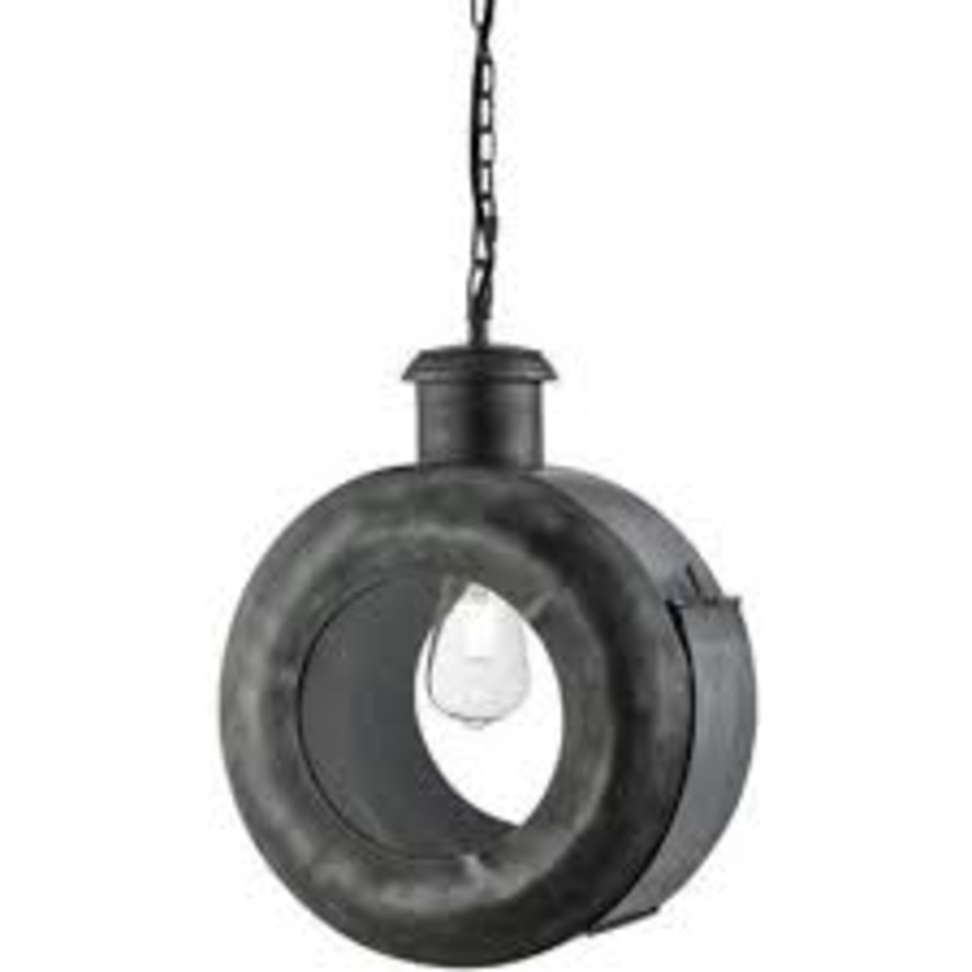 1 x Searchlight Port Hole Pendant Small Antque Zinc - Ref: 2990-30SI-  Ex Display Stock - CL298 - - Image 2 of 5