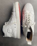 1 x Pair Of Men's Genuine Christian Louboutin Trainers In White - NO VAT - Size: 42 - £750.00