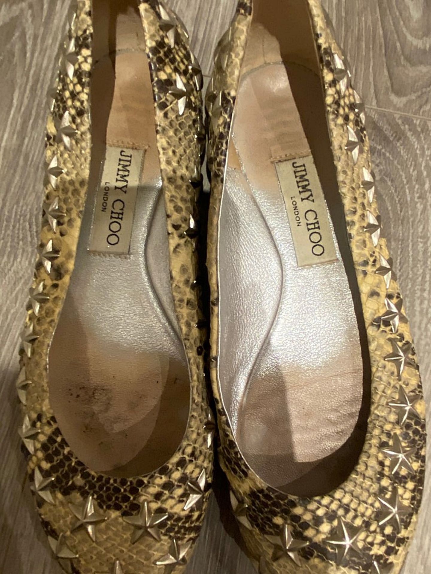 1 x Pair Of Genuine Jimmy Choo Flats In Snake Print - Size: 36 - Preowned in Very Good Condition - R - Image 3 of 3