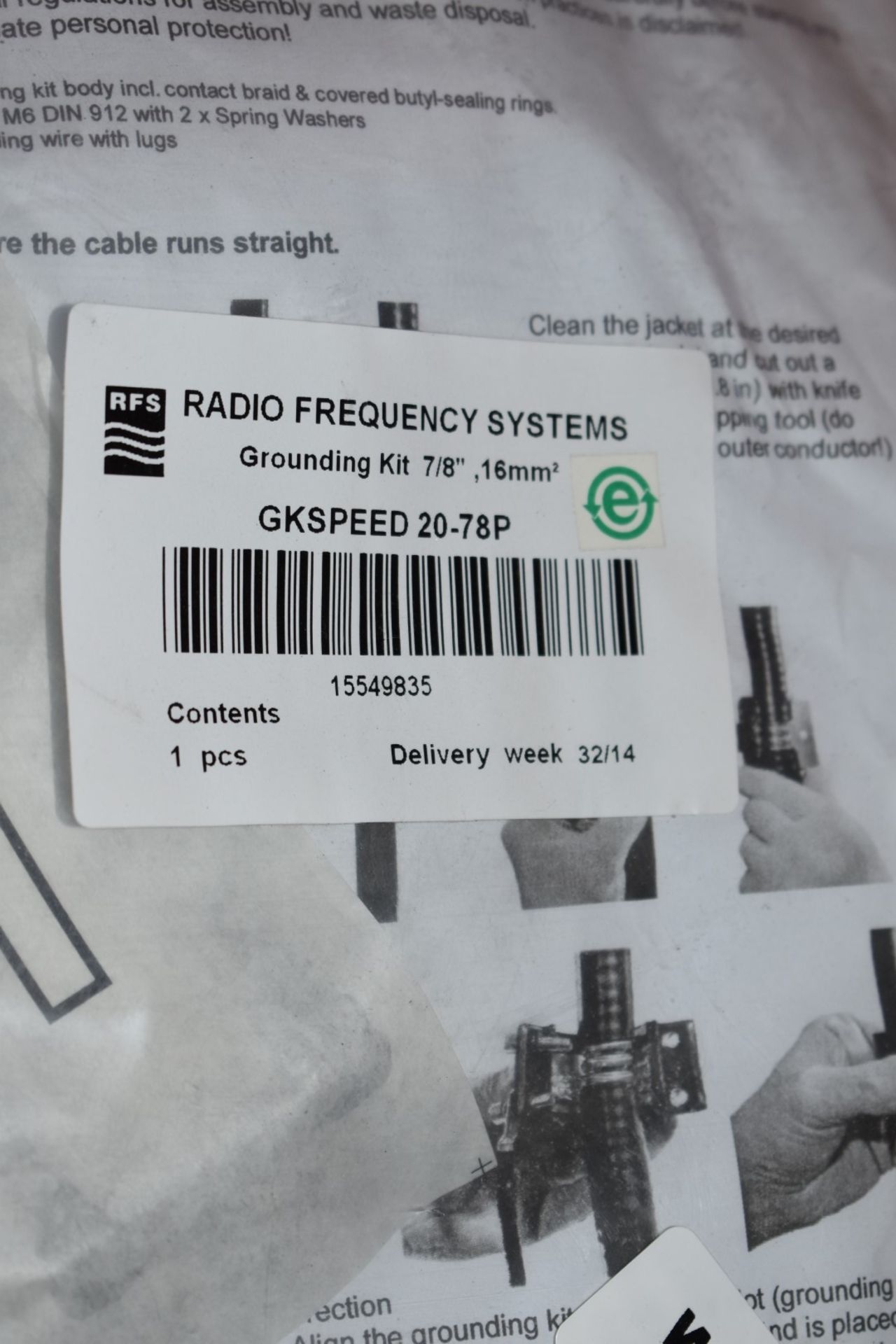 12 x Radio Frequency Systems Grounding Kits 7/8" 16mm - Brand New in Packets - Ref WHC161 WH2 - - Image 3 of 3