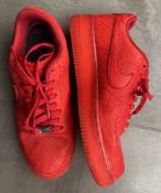1 x Pair Of Men's Genuine Nike 'AIR FORCE 1' Trainers In Bright Red - Size: 7
