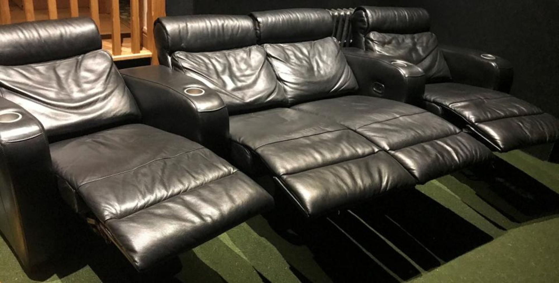 LEGGETT & PLATT Luxury Leather Electric Recliner Home Cinema Seating In 3 x Sections - Ref: - Image 2 of 15