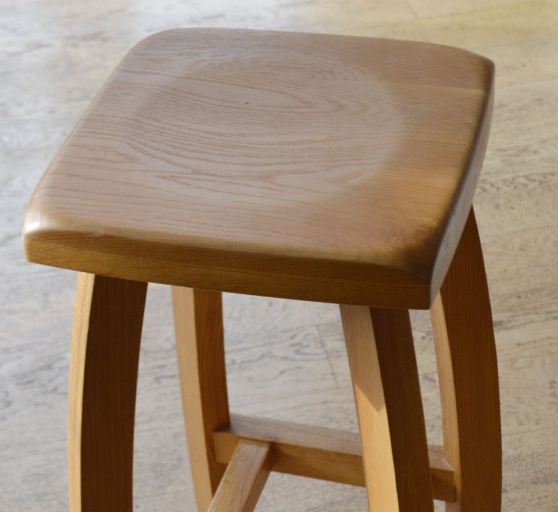 A Pair Of Solid Wood Stools With Removable Seat Covers - Dimensions: H73 x W35 x D35cm - NO VAT - Image 6 of 7