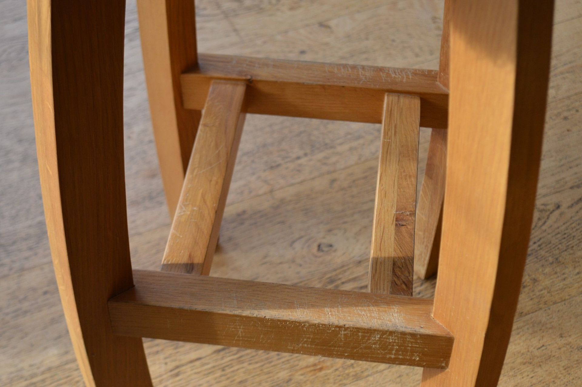 A Pair Of Solid Wood Stools With Removable Seat Covers - Dimensions: H73 x W35 x D35cm - NO VAT - Image 5 of 7
