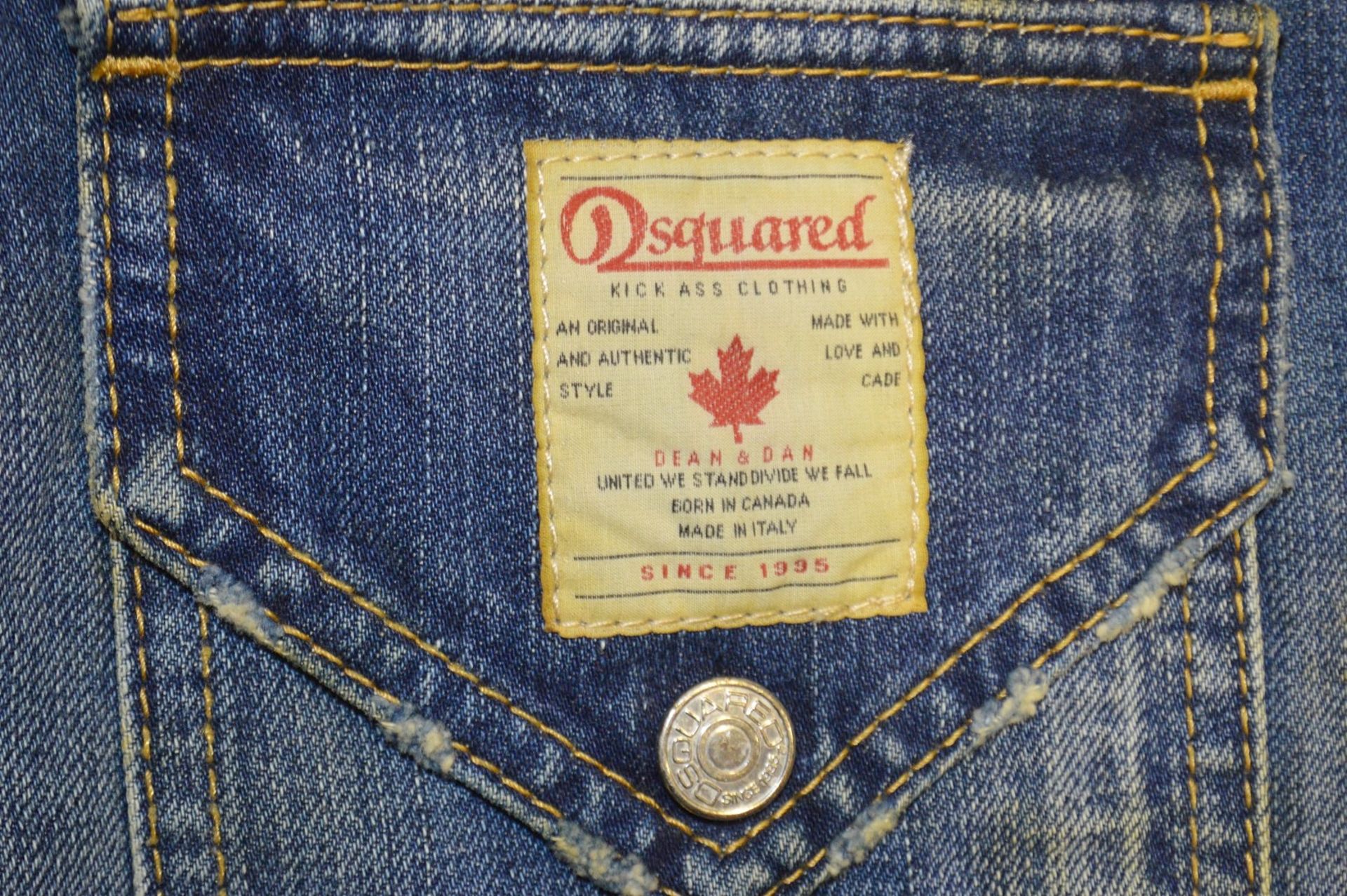 1 x Pair Of Men's Genuine Dsquared2 Distressed-Style Jeans Jeans In Dark Blue - Waist Size: UK30 - Image 6 of 9