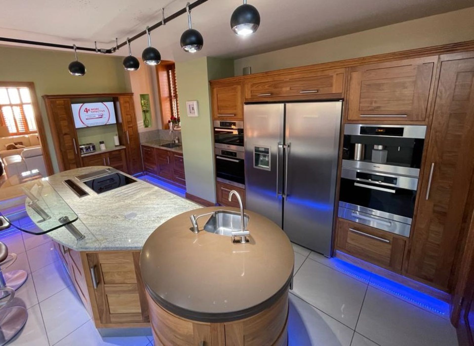 1 x Bespoke Curved Fitted Kitchen With Solid Wood Walnut Doors, Integrated Appliances, Granite Tops - Image 7 of 147