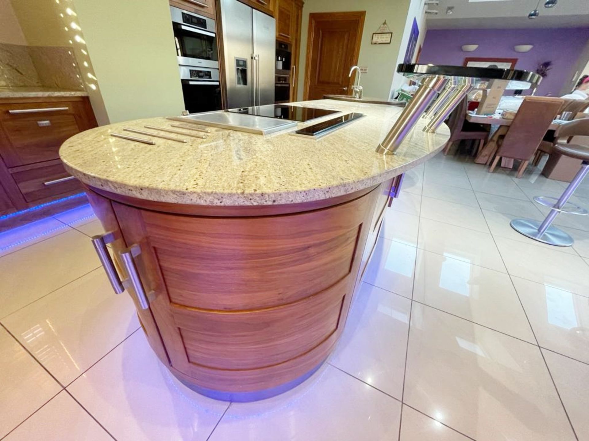 1 x Bespoke Curved Fitted Kitchen With Solid Wood Walnut Doors, Integrated Appliances, Granite Tops - Image 128 of 147