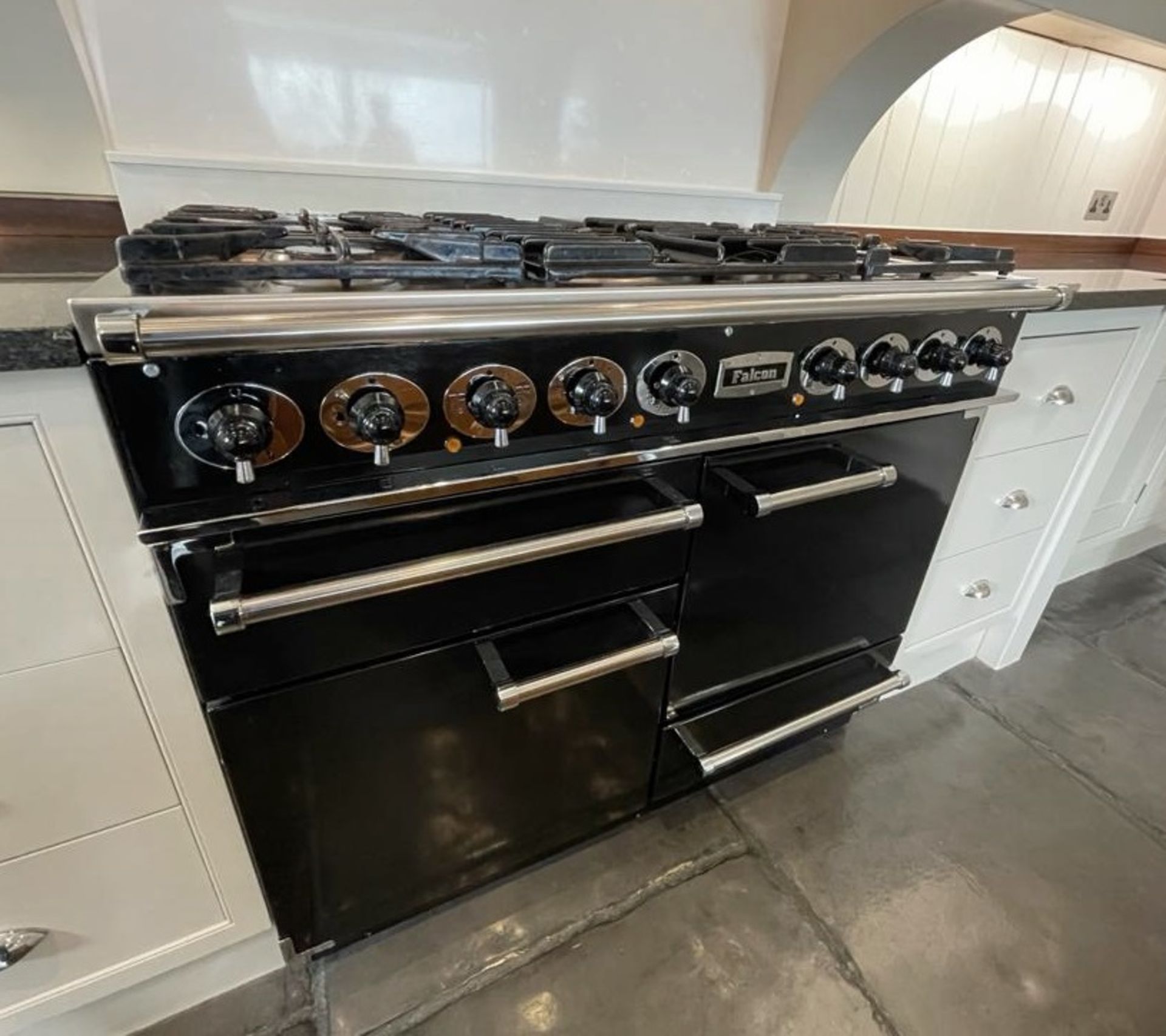 1 x FALCON 110cm Dual 5-Hob Fuel Range Cooker In Black - Model 211-Geo T LD - Original RRP £3,500 - Image 8 of 11