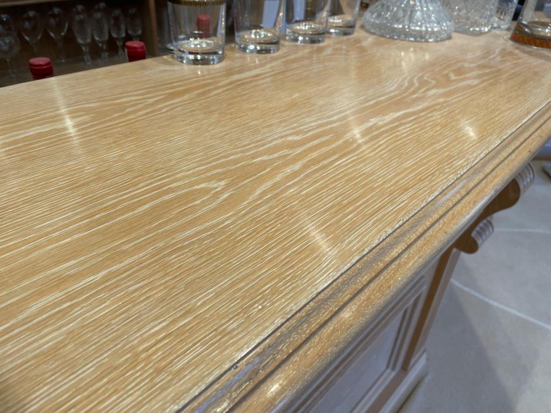 1 x Bespoke Solid Beech Home Bar With Backbar - Beautifully Crafted With Panelling and Curved - Image 18 of 25