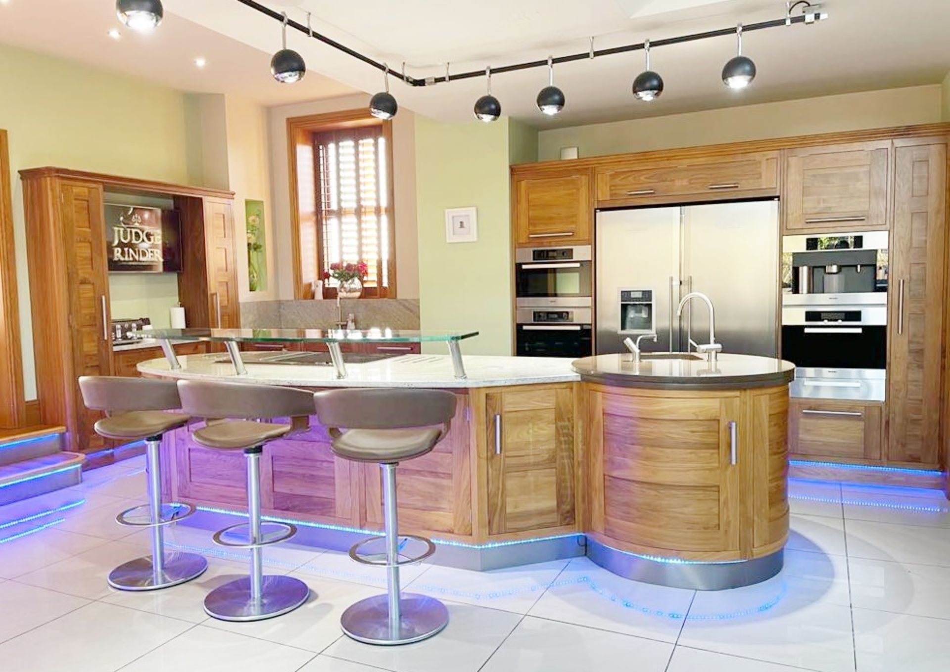 1 x Bespoke Curved Fitted Kitchen With Solid Wood Walnut Doors, Integrated Appliances, Granite Tops - Image 63 of 147