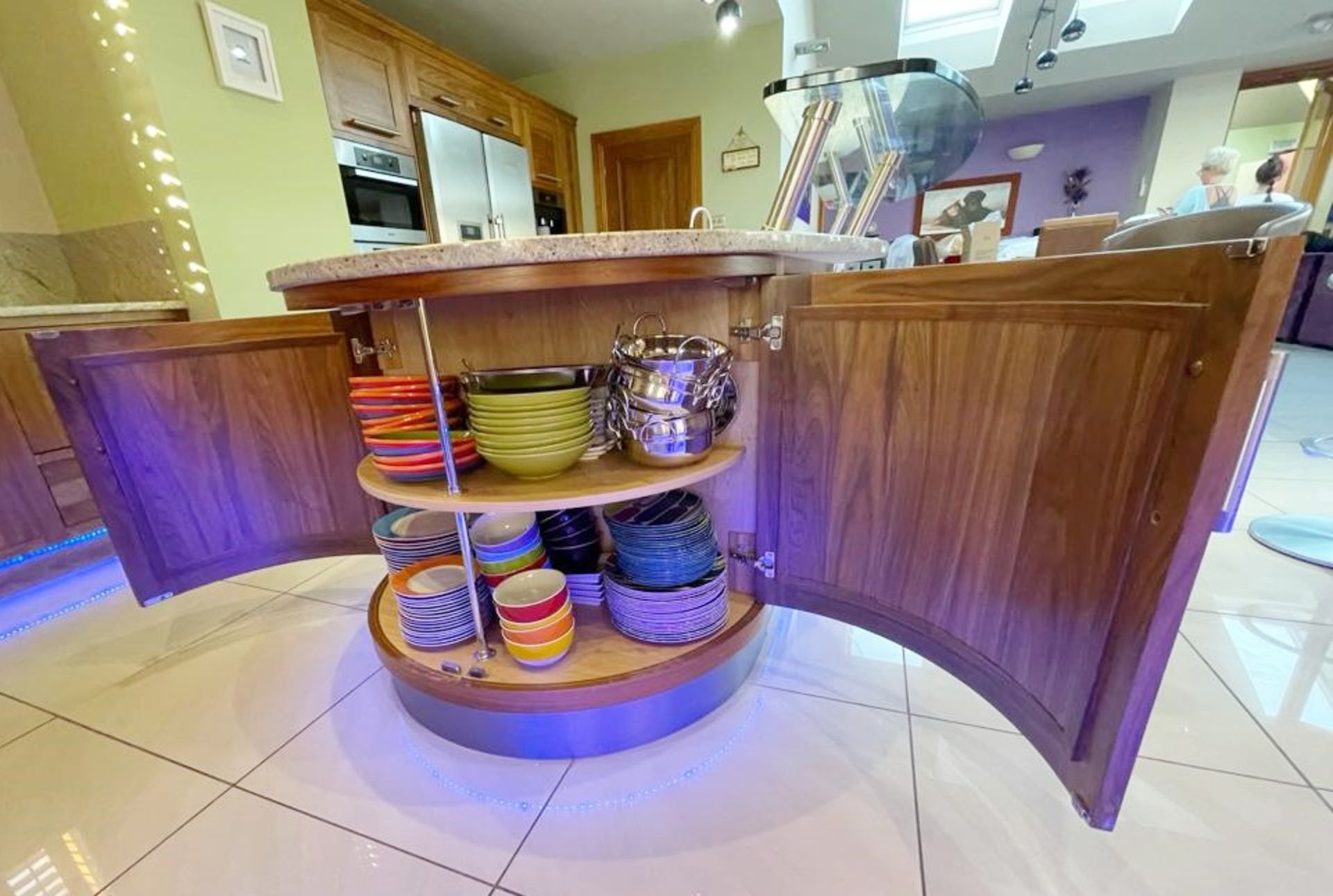 1 x Bespoke Curved Fitted Kitchen With Solid Wood Walnut Doors, Integrated Appliances, Granite Tops - Image 127 of 147