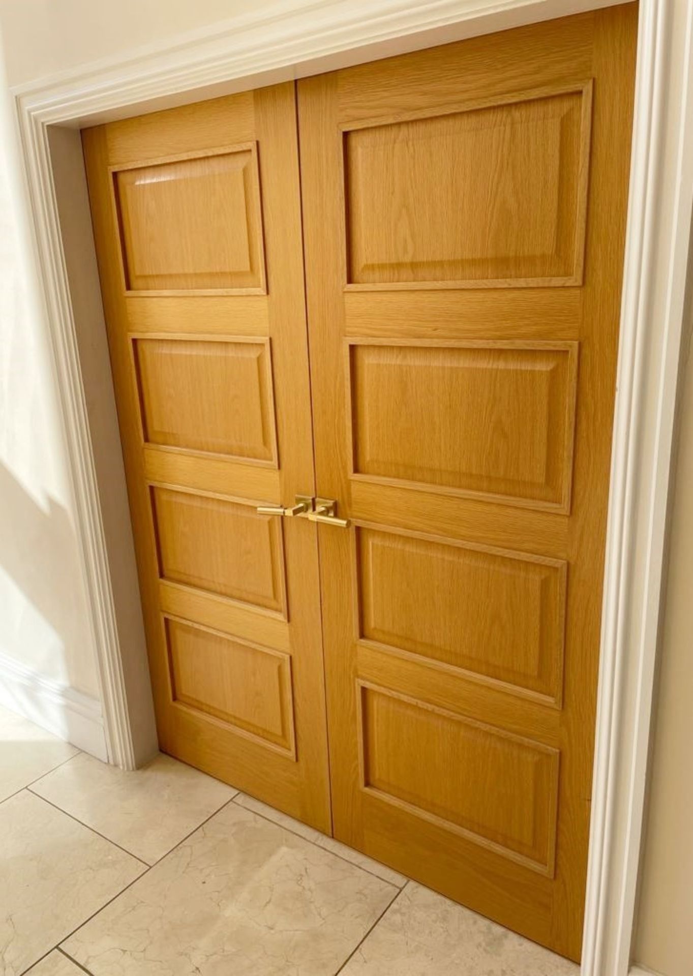 1 x Set of Roble Solid Oak Internal Double Doors - 45mm Thickness Fire Doors - NO VAT ON THE