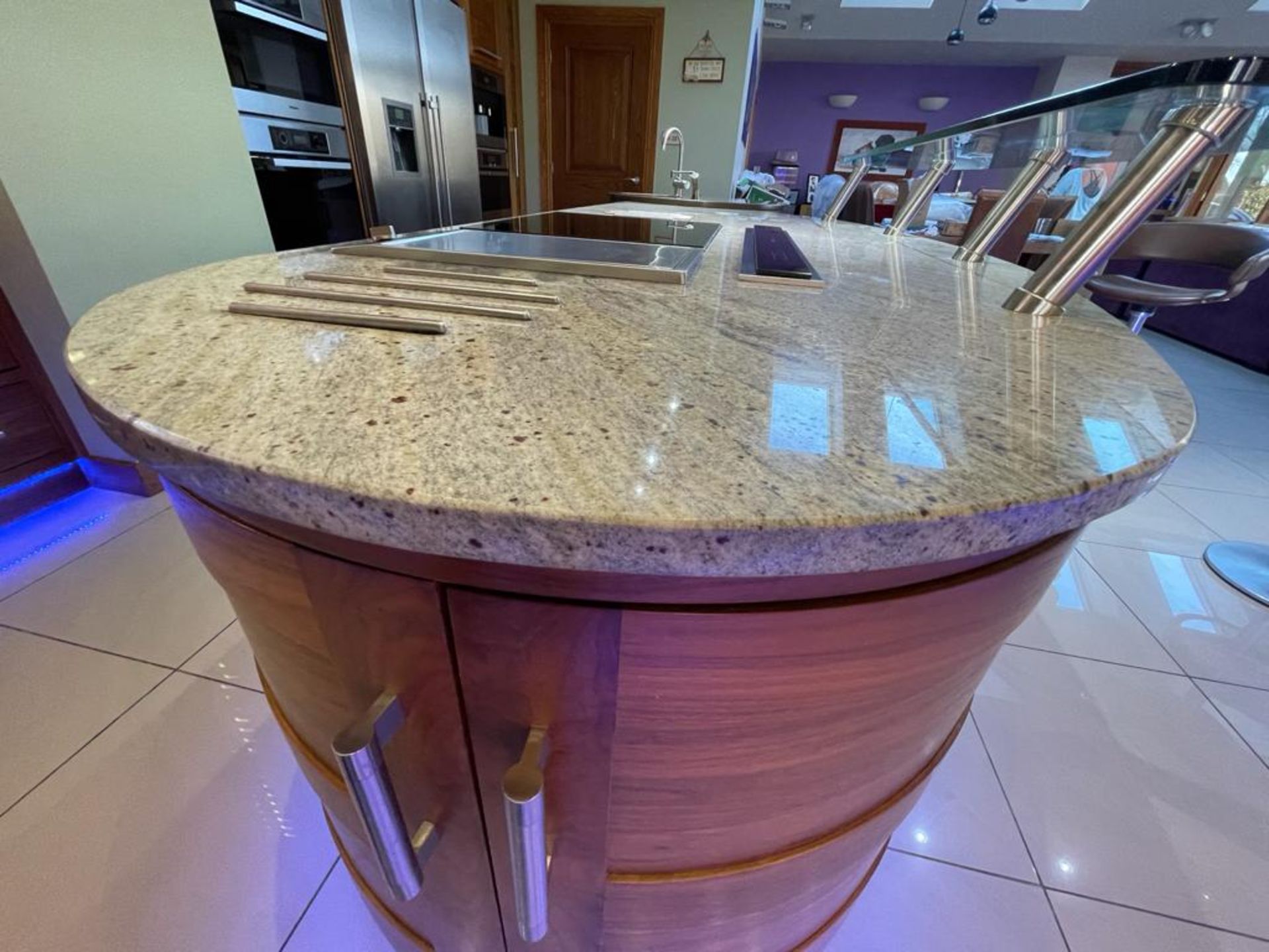 1 x Bespoke Curved Fitted Kitchen With Solid Wood Walnut Doors, Integrated Appliances, Granite Tops - Image 126 of 147