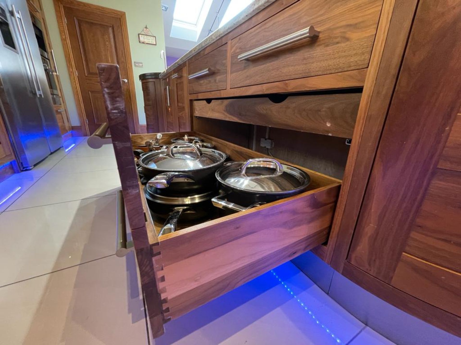 1 x Bespoke Curved Fitted Kitchen With Solid Wood Walnut Doors, Integrated Appliances, Granite Tops - Image 109 of 147