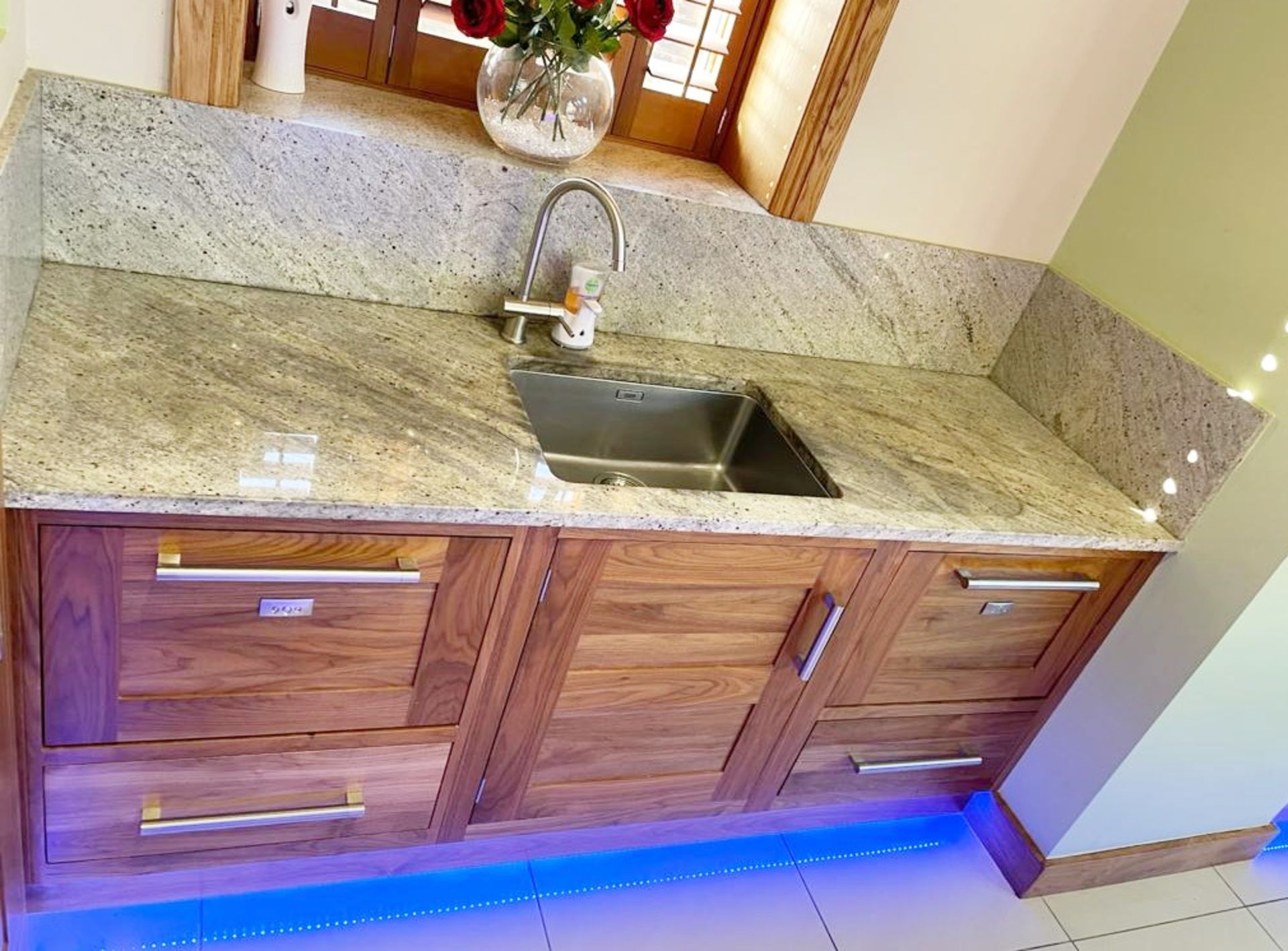 1 x Bespoke Curved Fitted Kitchen With Solid Wood Walnut Doors, Integrated Appliances, Granite Tops - Image 27 of 147