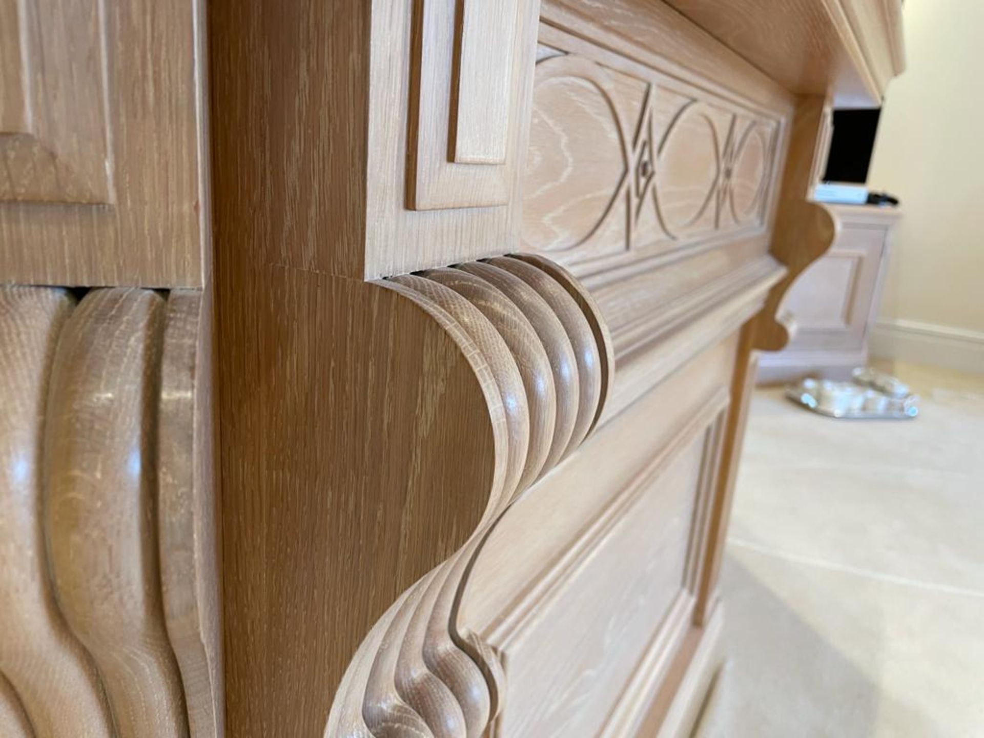 1 x Bespoke Solid Beech Home Bar With Backbar - Beautifully Crafted With Panelling and Curved - Image 16 of 25