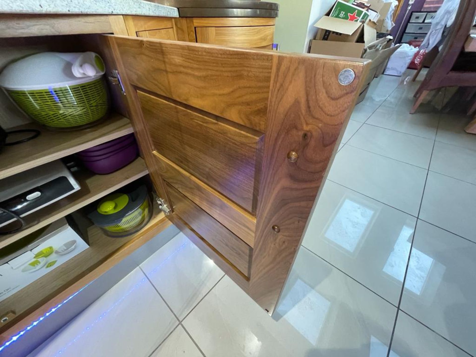 1 x Bespoke Curved Fitted Kitchen With Solid Wood Walnut Doors, Integrated Appliances, Granite Tops - Image 131 of 147